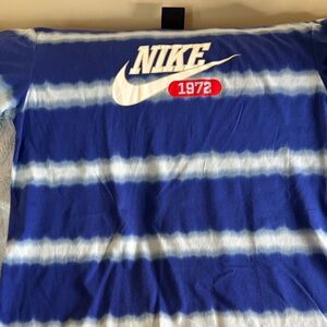 Nike Striped Blue Tee with Logo